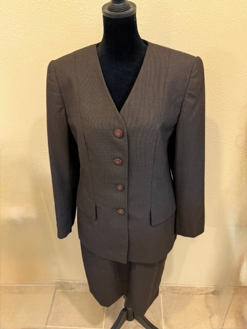 Vintage 90s Harvey Z by Benard Holtzman 2 Piece Skirt Suit - Size 8 Career Wear